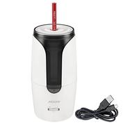 JOLLY Herbert Taille-crayon électrique grand taille-crayon électrique pour tous les stylos, même pour les crayons d'artiste fins et les crayons à mine pleine avec arrêt automatique Blanc