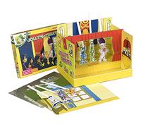 Jolly « Jeu créatif de théâtre » - Kit créatif pour Enfants avec Personnages et décors, créez Votre Propre théâtre, 4 scènes prêtes à l'emploi + 6 Toiles de Fond Blanches à Peindre