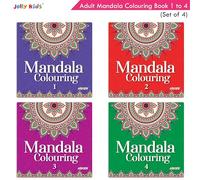 Jolly Kids Mandala Colouring Books Set of 4| Colouring Book for Adults, Teenagers| Stress Relieving Designs| Ages 12+