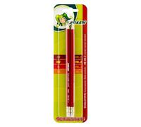 JOLLY Lot de 2 crayons scolaires avec gomme Dureté HB Crayons graphite pour écrire, dessiner, croquis, moyennement souple, maniable, idéal pour l'école, le bureau, étui