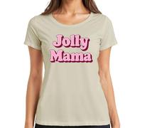 Jolly Mama Cadeau pour Maman Fête des Mères Inscription Rétro Rose T-shirt Femme, naturel, XXL
