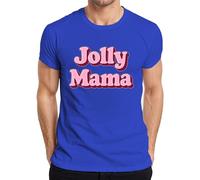 Jolly Mama Cadeau pour Maman Fête des Mères Inscription Rétro Rose T-shirt Homme, bleu, XL