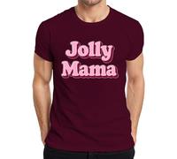 Jolly Mama Cadeau pour Maman Fête des Mères Inscription Rétro Rose T-shirt Homme, bordeaux, XL