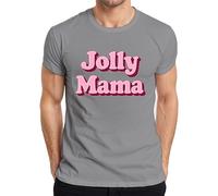 Jolly Mama Cadeau pour Maman Fête des Mères Inscription Rétro Rose T-shirt Homme, gris, XL