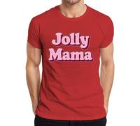 Jolly Mama Cadeau pour Maman Fête des Mères Inscription Rétro Rose T-shirt Homme, rouge, M
