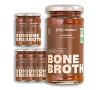 Jolly mama! Mama Beef | Bouillon de Boeuf Bio | Riche en Collagène | Idéal en Postpartum | Cuisson Douce Pendant 24 heures | Alternative Liquide à Collagène Poudre | Fabriqué en France | 6 X 240 ml