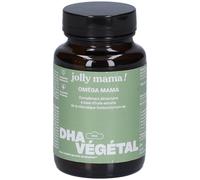 Omega 3 Dha Vegan Huile d'Algues 30 Gélules - Pour Grossesse, Bien-Être Bébé, Post-Partum - 250mg par Gélule - Complément Femme Acide Gras Oméga 3 Pur et Stable - Fabriqué en France - Jolly Mama