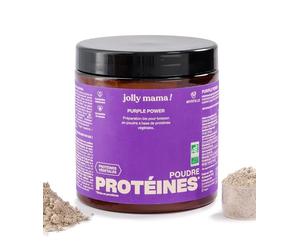 Jolly mama! Purple Power | Poudre de Protéines Végétales Bio | Açaï et Myrtille | Compatible Grossesse & Allaitement | 100% d'Origine Bio | Fabriqué en France | Pot 264g
