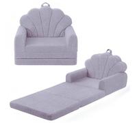 JOLLY MINO Fauteuil Enfant Convertible Canapé lit bébé 2-en-1, Chauffeuse Enfant en Mousse Douce et Confortable (Gris)