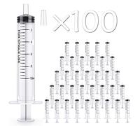 JOLLY PARTY Lot de 100 petites seringues de mesure en plastique de 10 ml avec capuchon à pointe, seringue orale pour laboratoires scientifiques, alimentation des animaux de compagnie, mesure