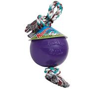 Jolly Pets Romp-n-Roll, Balle Jouet avec Corde, pour Chien, Taille L 20,3 cm, Violet, Grandes Races