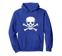 Jolly Roger Drapeau Pirate Tête de Mort et os Sweat à Capuche, Unisexe pour Adultes, Bleu Royal, L