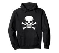 Jolly Roger Drapeau Pirate Tête de Mort et os Sweat à Capuche, Unisexe pour Adultes, Noir, S