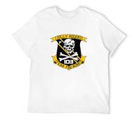 Jolly Rogers VF 103 Fear The Bones T-Shirt Graphic Tee Printed Shirt Short Sleeve for Mens T-Shirt White M