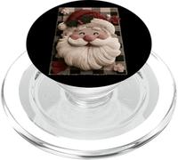 Jolly Santa Claus Face de Noël Plaid Joy PopSockets PopGrip pour MagSafe