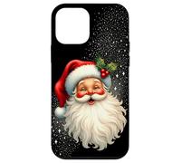 Jolly Santa Claus Face, Holly & Sparkles - Festive Christmas Coque pour iPhone 12 Mini