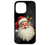 Jolly Santa Claus Face, Holly & Sparkles - Festive Christmas Coque pour iPhone 14 Pro Max