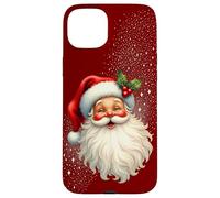 Jolly Santa Claus Face, Holly & Sparkles - Festive Christmas Coque pour iPhone 15 Plus