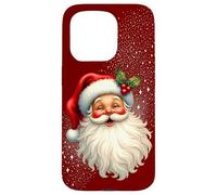 Jolly Santa Claus Face, Holly & Sparkles - Festive Christmas Coque pour iPhone 15 Pro