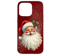 Jolly Santa Claus Face, Holly & Sparkles - Festive Christmas Coque pour iPhone 15 Pro Max