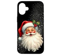 Jolly Santa Claus Face, Holly & Sparkles - Festive Christmas Coque pour iPhone 16 Plus