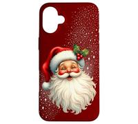 Jolly Santa Claus Face, Holly & Sparkles - Festive Christmas Coque pour iPhone 16 Plus