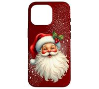 Jolly Santa Claus Face, Holly & Sparkles - Festive Christmas Coque pour iPhone 16 Pro
