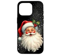 Jolly Santa Claus Face, Holly & Sparkles - Festive Christmas Coque pour iPhone 16 Pro