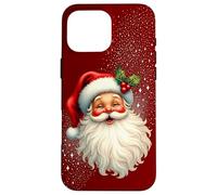 Jolly Santa Claus Face, Holly & Sparkles - Festive Christmas Coque pour iPhone 16 Pro Max