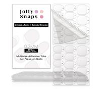 Jolly Snaps Lot de 300 pastilles adhésives étanches et ultra fines de 0,3 mm en provenance de Corée - 15 tailles pour s'adapter à la plupart des ongles à coller sur les faux ongles