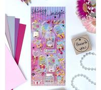 Jolly Stickers® "Drinks" - Découvre les autocollants à secouer ! Projets artistiques, plaisir de bricoler, paillettes et fantaisie Décoration Cadeau Filles Garçons Fun 3D Puffy Rentrée École Journal