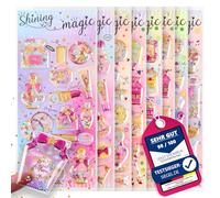 !! Jolly Stickers® Lot de 8 autocollants à secouer remplis de paillettes scintillantes pour cadeaux d'anniversaire Autocollants Shake Licorne Collection Scrapbook Carnet d'autocollants Livre