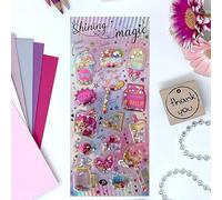 Jolly Stickers « Sweet » - Découvrez les autocollants à secouer ! Projets d'art, loisirs créatifs, paillettes et fantaisie Décoration Cadeaux filles filles amusant 3D Puffy Rentrée scolaire Journal