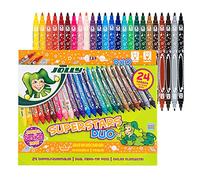 JOLLY Superstar DUO Feutre de coloriage, Une pointe épaisse et une pointe fine, Feutre de haute qualité, Lavable, 24 pièces en étui carton