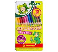 JOLLY SUPERSTICKS CLASSIC KINDERFEST Crayons de couleur assortis, 12 pcs.