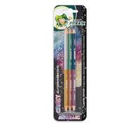 JOLLY Supersticks CRAZY Metallic, 3 crayons de couleur Superstick à paillettes avec mine double couleur