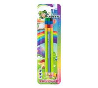 JOLLY Supersticks Rainbow, 3 crayons de couleur, 3 combinaisons de couleurs, 4 couleurs en un seul crayon, incassable, résistant aux enfants