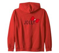 Jolly with A Red Christmas Bow Subtil Minimal Funny Holiday Sweat à Capuche