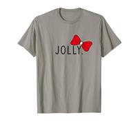 Jolly with A Red Christmas Bow Subtil Minimal Funny Holiday T-Shirt