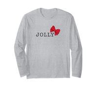 Jolly with A Red Polka Dot Bow Subtil Christmas Holiday Manche Longue