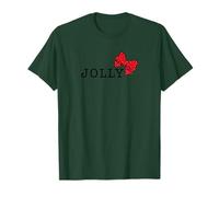 Jolly with A Red Polka Dot Bow Subtil Christmas Holiday T-Shirt