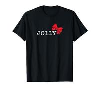 Jolly with A Red Polka Dot Bow Subtil Christmas Holiday T-Shirt