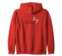 Jolly with A Red Stripe Bow Subtil Christmas Holiday Sweat à Capuche
