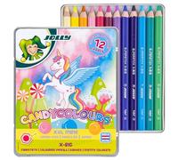 JOLLY X-BIG Candy Colours Lot de 12 couleurs extra épaisses et incassables Mine de 6,4 mm pour débutants