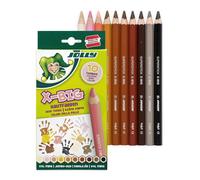 JOLLY X-Big Skin Colour Set 10 Colours Thick Colouring Pencils School 1st