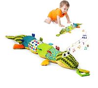 Jollybaby Jouet musical pour bébé Infant avec craquelures, Rattle et multi-textures, jouet pour nouveau-né, garçons de 0 à 3, 6 à 12 mois, pour nouveau-nés, filles, crocodile et alligator