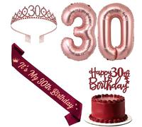 Jollyboom Décorations de 30e anniversaire pour elle, décorations d'anniversaire « It's My 30th » - Bannière en forme de chiffre 30 - Ballon en aluminium pour femme de 30 ans - Cadeau de fête
