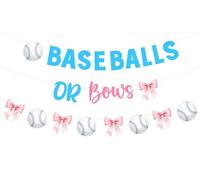 Jollyboom Décorations de révélation de sexe ou nœuds de baseball, bannières pour balles de baseball, lancers francs ou sexe rose, c'est un garçon fille qu'il ou elle révèle une fête prénatale