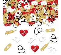 Jollyboom Lot de 200 confettis d'infirmière - Décorations de table pour infirmière - Pour école de médecine, remise de diplôme - Fournitures de fête de retraite - Double face