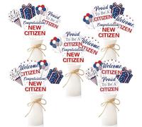 Jollyboom Lot de 24 bâtons de centre de table pour fête citoyenne - Double face - Décoration de cérémonie de citoyenneté ou de naturalisation